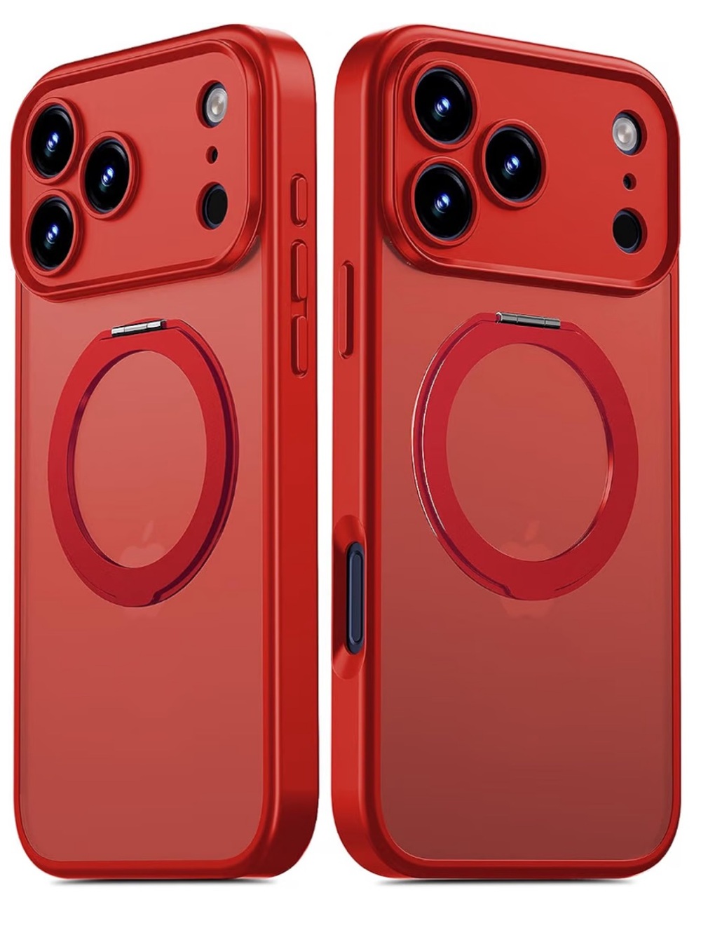 Red MagSafe Phone Case with 360° Spin Magnetic Stand for IPhone 17/18 Pro Max
